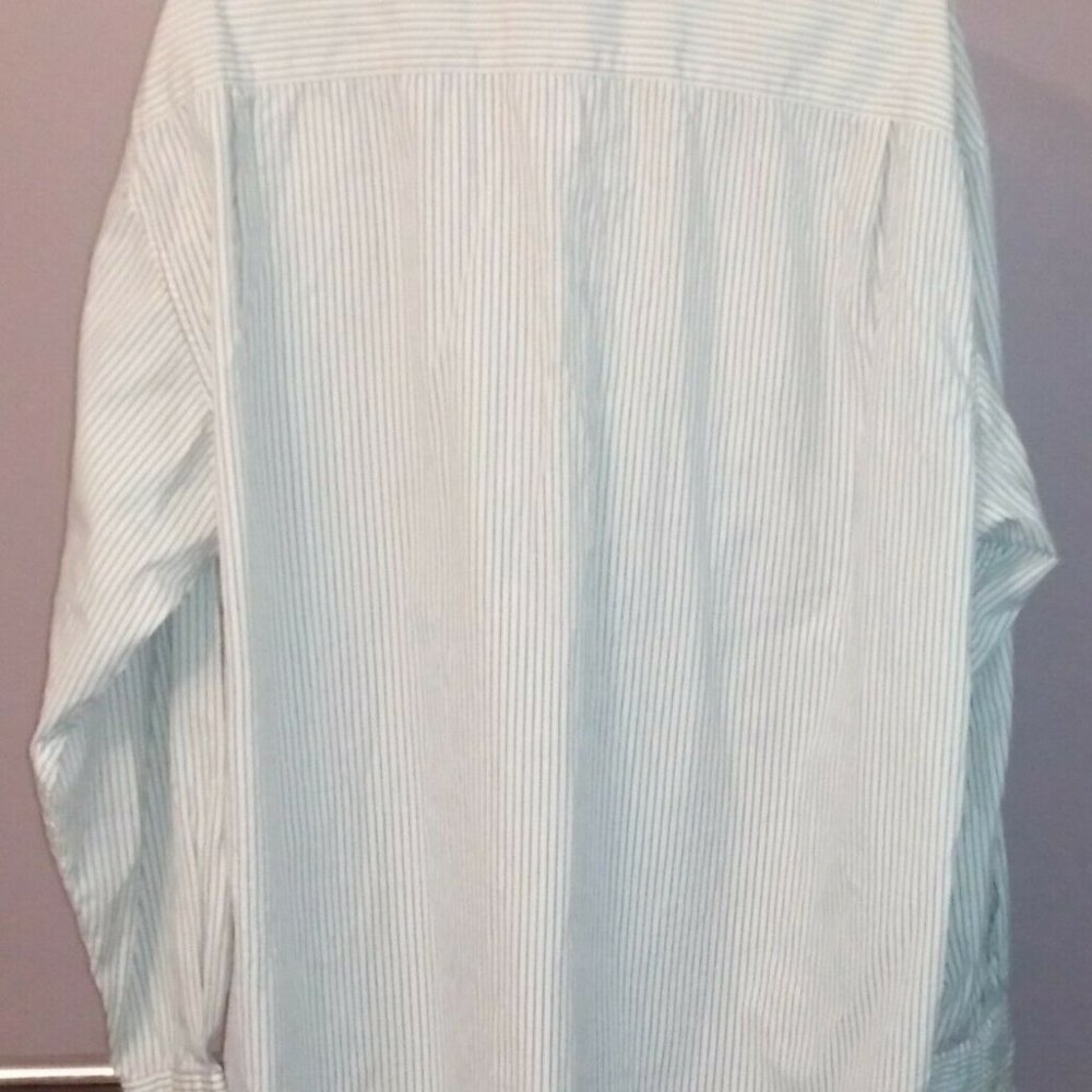 NAUTICA Striped Button Down Shirt White Navy - Picture 2 of 5